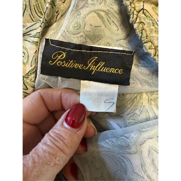 Vintage Positive Influence Size S Collared House Dress Gray Pleated Grannycore - Picture 15 of 15